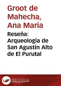 Reseña: Arqueología de San Agustín Alto de El Purutal | Biblioteca Virtual Miguel de Cervantes