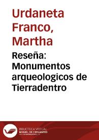 Reseña: Monumentos arqueologicos de Tierradentro | Biblioteca Virtual Miguel de Cervantes