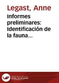 Informes preliminares: Identificación de la fauna representada en el material del área arqueológica Sinú | Biblioteca Virtual Miguel de Cervantes