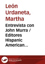 Entrevista con John Murra / Editores Hispanic American Historical Review- HAHR | Biblioteca Virtual Miguel de Cervantes