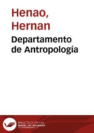 Departamento de Antropología | Biblioteca Virtual Miguel de Cervantes