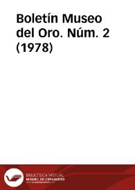 Boletín Museo del Oro. Núm. 2 (1978) | Biblioteca Virtual Miguel de Cervantes