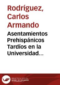 Asentamientos Prehispánicos Tardíos en la Universidad del Valle | Biblioteca Virtual Miguel de Cervantes