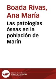 Las patologías óseas en la población de Marín | Biblioteca Virtual Miguel de Cervantes