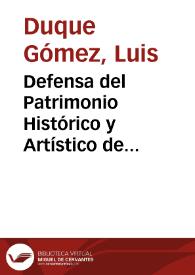 Defensa del Patrimonio Histórico y Artístico de Colombia, legislación | Biblioteca Virtual Miguel de Cervantes