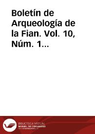 Boletín de Arqueología de la Fian. Vol. 10, Núm. 1 (1995) | Biblioteca Virtual Miguel de Cervantes