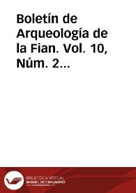 Boletín de Arqueología de la Fian. Vol. 10, Núm. 2 (1995) | Biblioteca Virtual Miguel de Cervantes