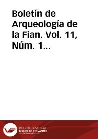 Boletín de Arqueología de la Fian. Vol. 11, Núm. 1 (1996) | Biblioteca Virtual Miguel de Cervantes