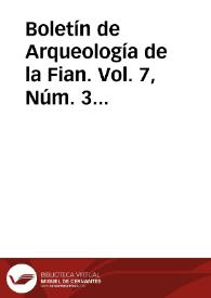 Boletín de Arqueología de la Fian. Vol. 7, Núm. 3 (1992) | Biblioteca Virtual Miguel de Cervantes