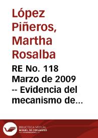 RE No. 118 Marzo de 2009 -- Evidencia del mecanismo de acelerador financiero en Colombia | Biblioteca Virtual Miguel de Cervantes