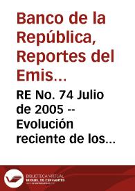 RE No. 74 Julio de 2005 -- Evolución reciente de los márgenes de intermediación | Biblioteca Virtual Miguel de Cervantes