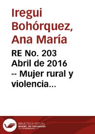 RE No. 203 Abril  de 2016 -- Mujer rural y violencia doméstica en Colombia | Biblioteca Virtual Miguel de Cervantes