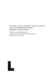 El debate "preconstitucional": historia y política en el primer liberalismo español (Algunas consideraciones) / Carmen García Monerris | Biblioteca Virtual Miguel de Cervantes