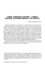 Poder, disidencia editorial y cambio cultural en España durante los años 60 / Francisco Rojas Claros | Biblioteca Virtual Miguel de Cervantes
