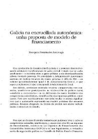 Galicia na encrucillada autonómica: unha proposta de modelo de financiamento / Xoaquín Fernández Leiceaga | Biblioteca Virtual Miguel de Cervantes