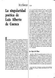 La singularidad poética de Luis Alberto de Cuenca / María José Conde Guerri | Biblioteca Virtual Miguel de Cervantes