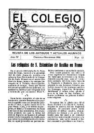 El Colegio : Revista de los Antiguos y Actuales Alumnos. Núm. 12, noviembre de 1926 | Biblioteca Virtual Miguel de Cervantes