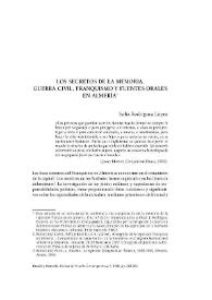 Los secretos de la memoria. Guerra civil, franquismo y fuentes orales en Almería / Sofía Rodríguez López | Biblioteca Virtual Miguel de Cervantes
