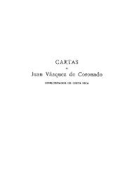 Cartas de Juan Vázquez Coronado, conquistador de Costa Rica  / nuevamente publicadas por D. Ricardo Fernández Guardia.. | Biblioteca Virtual Miguel de Cervantes