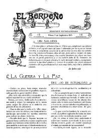 El Bordoño : Semanario Festivo-Literario. Núm. extraordinario de Fiestas, 5 de septiembre de 1913 | Biblioteca Virtual Miguel de Cervantes