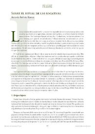 Sobre el ritual de las rogativas / Antonio Bellido Blanco | Biblioteca Virtual Miguel de Cervantes