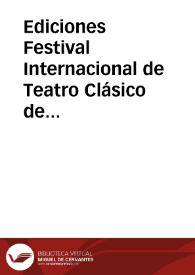 Ediciones Festival Internacional de Teatro Clásico de Almagro | Biblioteca Virtual Miguel de Cervantes