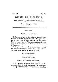 Diario de Alicante. Núm. 17, 17 de octubre de 1816 | Biblioteca Virtual Miguel de Cervantes