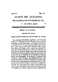 Diario de Alicante. Núm. 61, 30 de noviembre de 1816 | Biblioteca Virtual Miguel de Cervantes