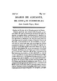 Diario de Alicante. Núm. 70, 9 de diciembre de 1816 | Biblioteca Virtual Miguel de Cervantes