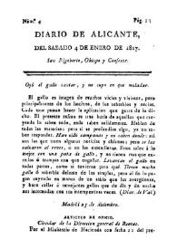 Diario de Alicante. Núm. 4, 4 de enero de 1817 | Biblioteca Virtual Miguel de Cervantes
