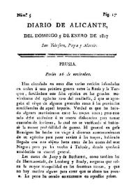 Diario de Alicante. Núm. 5, 5 de enero de 1817 | Biblioteca Virtual Miguel de Cervantes