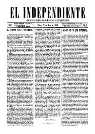 El independiente : Semanario Político-Literario (Villena). Núm. 8, 24 de abril de 1892 | Biblioteca Virtual Miguel de Cervantes