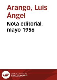 Nota editorial, mayo 1956 | Biblioteca Virtual Miguel de Cervantes