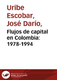 Flujos de capital en Colombia: 1978-1994 | Biblioteca Virtual Miguel de Cervantes