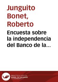 Encuesta sobre la independencia del Banco de la República | Biblioteca Virtual Miguel de Cervantes