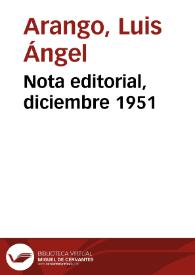 Nota editorial, diciembre 1951 | Biblioteca Virtual Miguel de Cervantes