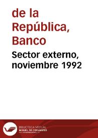 Sector externo, noviembre 1992 | Biblioteca Virtual Miguel de Cervantes