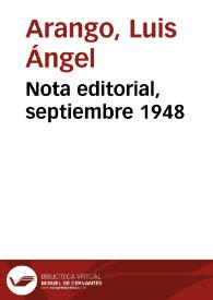 Nota editorial, septiembre 1948 | Biblioteca Virtual Miguel de Cervantes