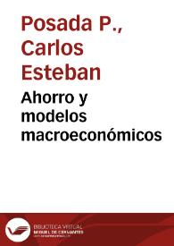 Ahorro y modelos macroeconómicos | Biblioteca Virtual Miguel de Cervantes