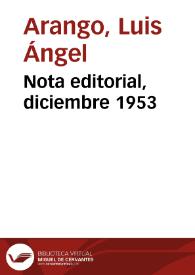 Nota editorial, diciembre 1953 | Biblioteca Virtual Miguel de Cervantes