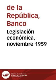 Legislación económica, noviembre 1959 | Biblioteca Virtual Miguel de Cervantes