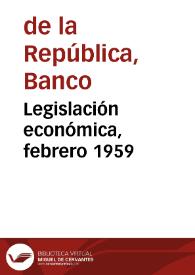 Legislación económica, febrero 1959 | Biblioteca Virtual Miguel de Cervantes