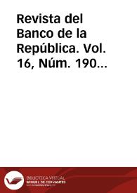 Revista del Banco de la República. Vol. 16, Núm. 190 (agosto 1943) | Biblioteca Virtual Miguel de Cervantes