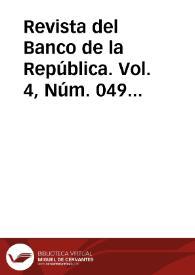 Revista del Banco de la República. Vol. 4, Núm. 049 (noviembre 1931) | Biblioteca Virtual Miguel de Cervantes