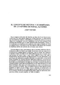 El concepto de historia y de enseñanza de la historia de Rafael Altamira / Josep Fontana | Biblioteca Virtual Miguel de Cervantes