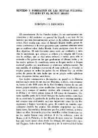 Sentido y formación de las nuevas naciones en el Mundo Árabe / por Rodolfo Gil Benumeya | Biblioteca Virtual Miguel de Cervantes