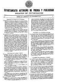 Boletín de Información. Departamento Autónomo de Publicidad y Propaganda [México]. Miércoles 8 de septiembre de 1937 | Biblioteca Virtual Miguel de Cervantes