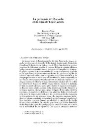 La presencia de Quevedo en la obra de Elias Canetti / Francisco Vivar | Biblioteca Virtual Miguel de Cervantes