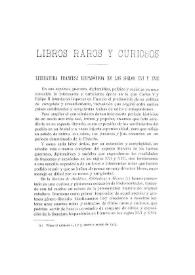 Libros raros y curiosos. Literatura francesa hispanófoba en los siglos XVI y XVII / Joaquín López Barrera | Biblioteca Virtual Miguel de Cervantes