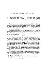 Nuevos datos biográficos de D. Gonzalo de Zúñiga, obispo de Jaén / Ángel González Palencia | Biblioteca Virtual Miguel de Cervantes